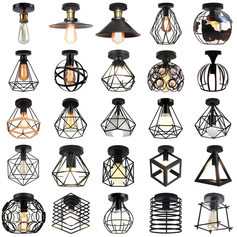 Decor Lighting Returns - Vintage żelazna lampa sufitowa powrót korytarz