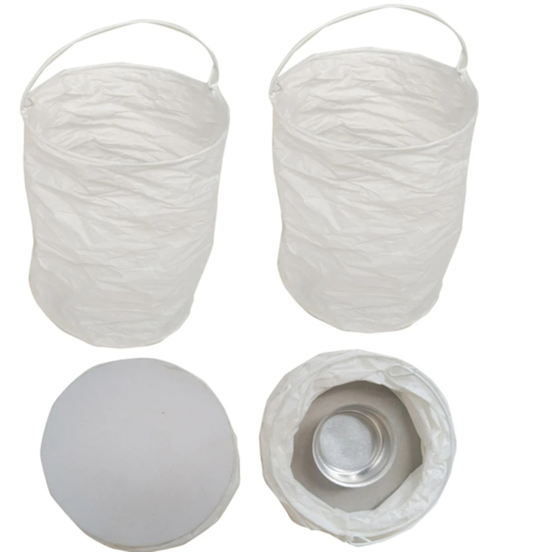 Outdoor Lighting Wedding Decor - 4 szt. Białe proste papierowe lampki