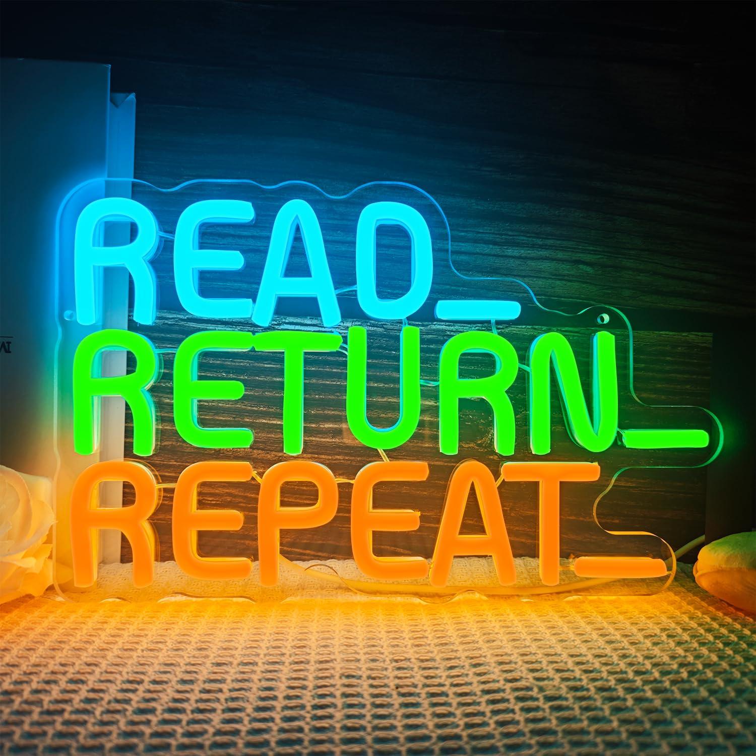 Decor Lighting Returns - Znak Neonowy Read Return Repeat, Ściemnialne