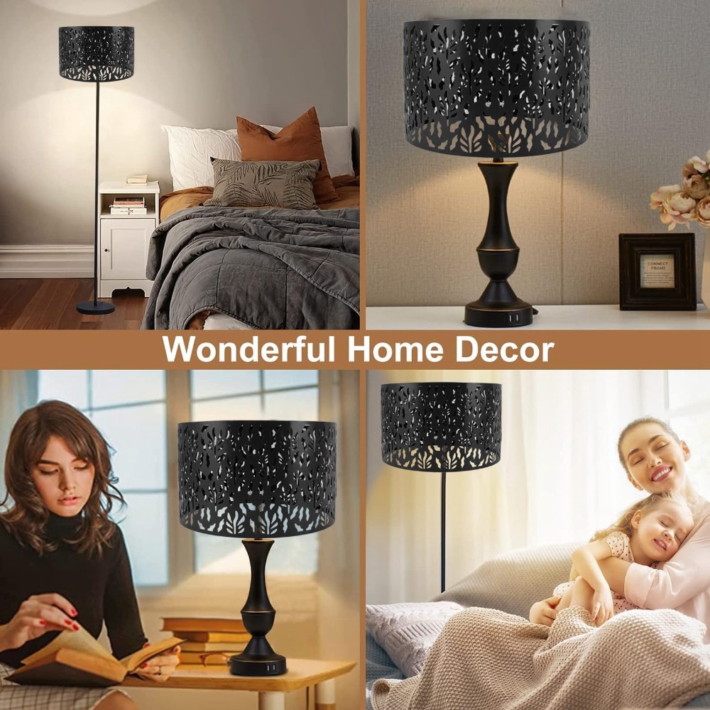 Geometric Lamp Shade - Prosty żelazny abażur z geometrycznym wzorem,