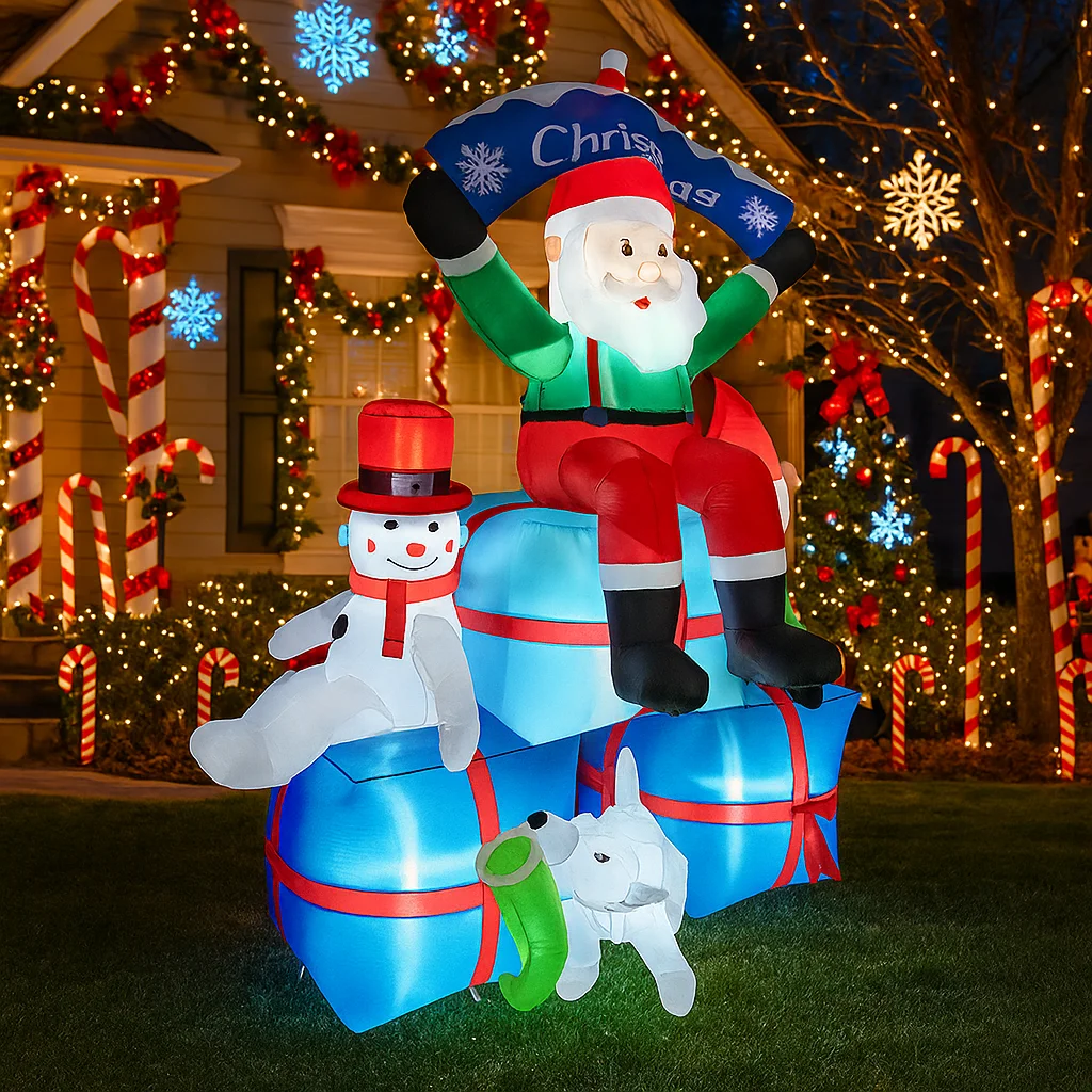 2,1M/6,8FT Nadmuchiwany Święty – Santa'S Elves Holiday Lighting & Decor Llc recenzja i cena