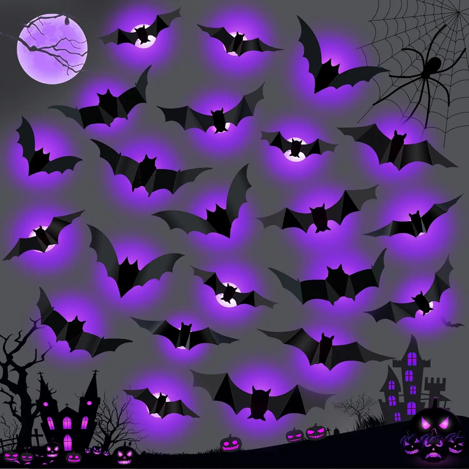 Halloweenowe LED'owe nietoperz – Outdoor Lighting Wedding Decor recenzja i cena
